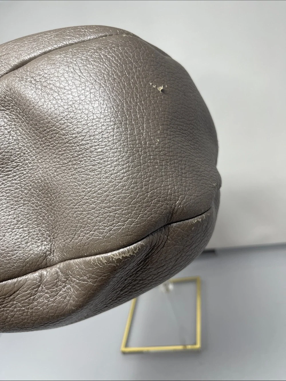 Jimmy Choo Taupe Leather Hobo Skybag